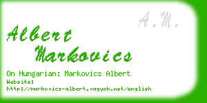 albert markovics business card